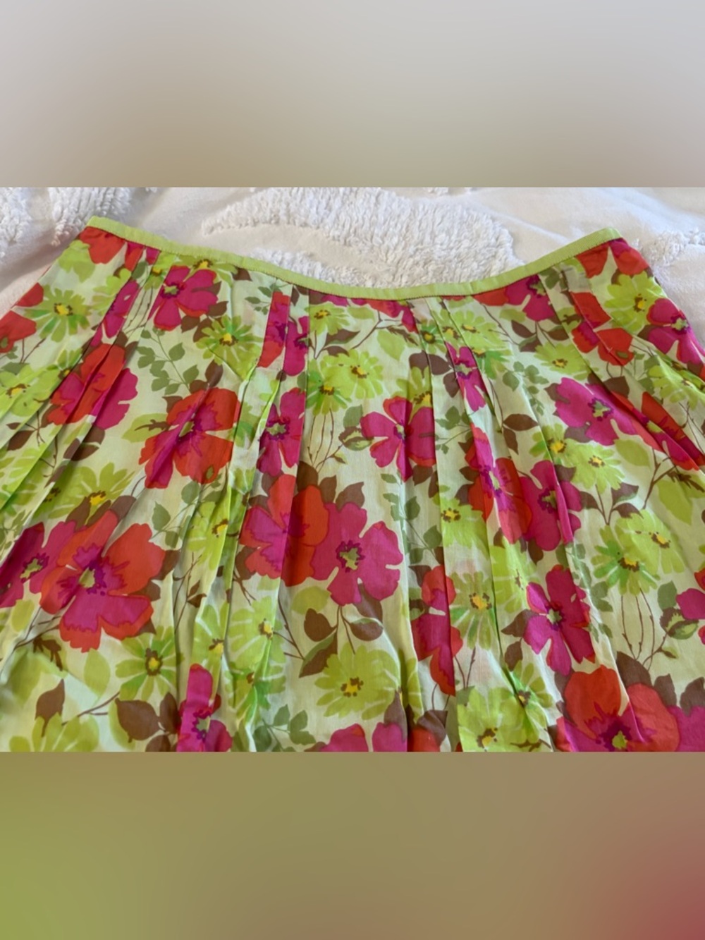 Liz Claiborne Bright Floral Circle Skirt in Lime & Pink - Picture 11 of 16